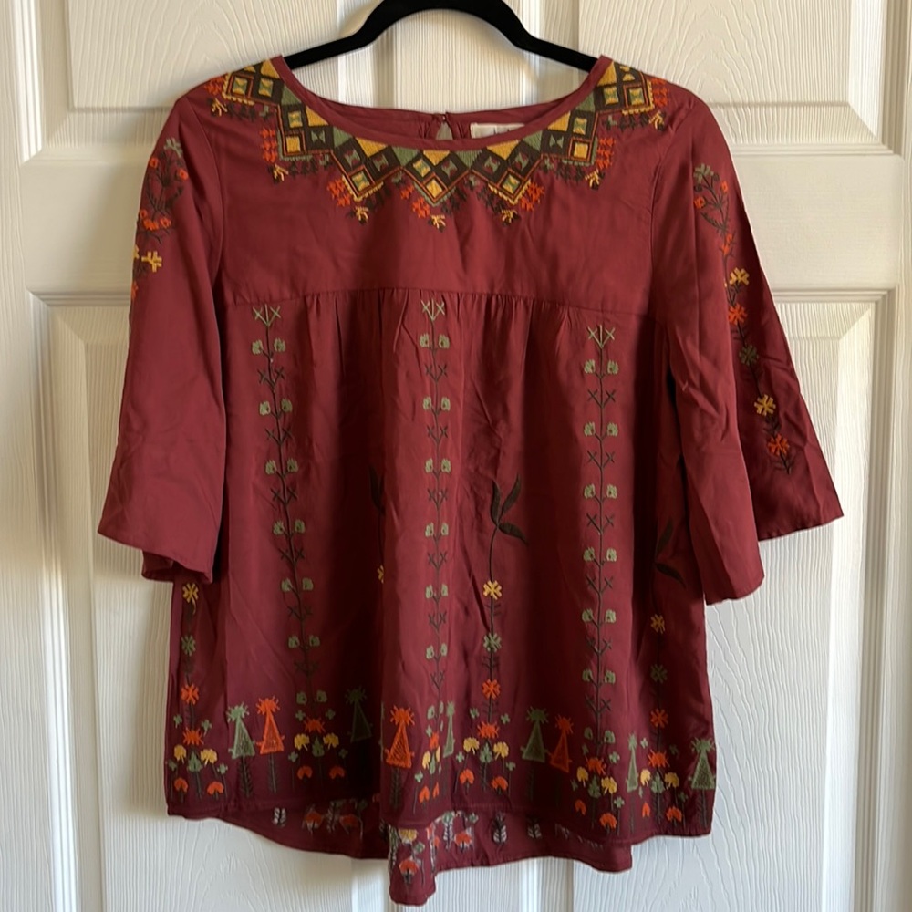 Hazel Boho Style Embroidered blouse / SZ XS
